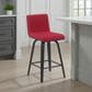 Armen Living Vienna Swivel Counter Height Stool with Red Upholstery in Black Brushed, , large