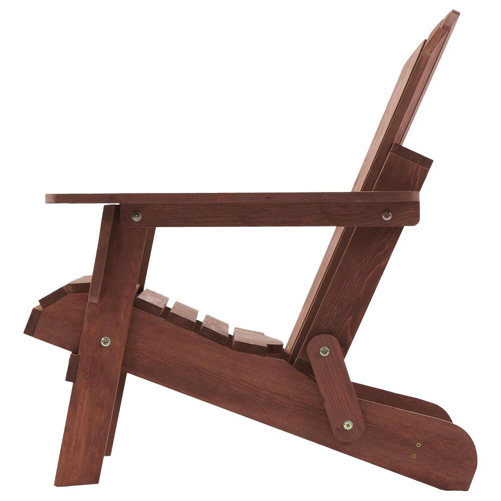 Hearth and Haven Oversize Outdoor Folding Adirondack Chair in Coffee, , large