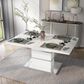Furniture of America Carrasco Dining Table in White and Chrome, , large