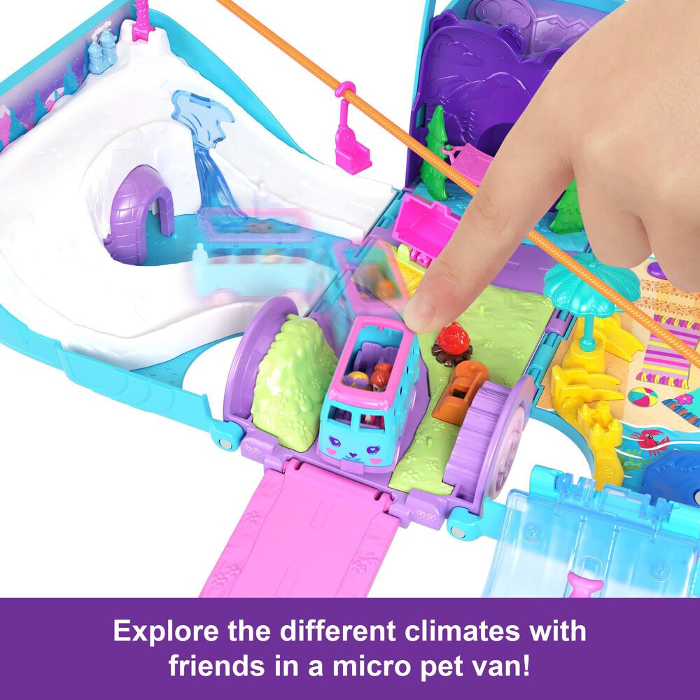 Polly Pocket Pet Mobile Adventure with Accessories Set in Multicolor, , large