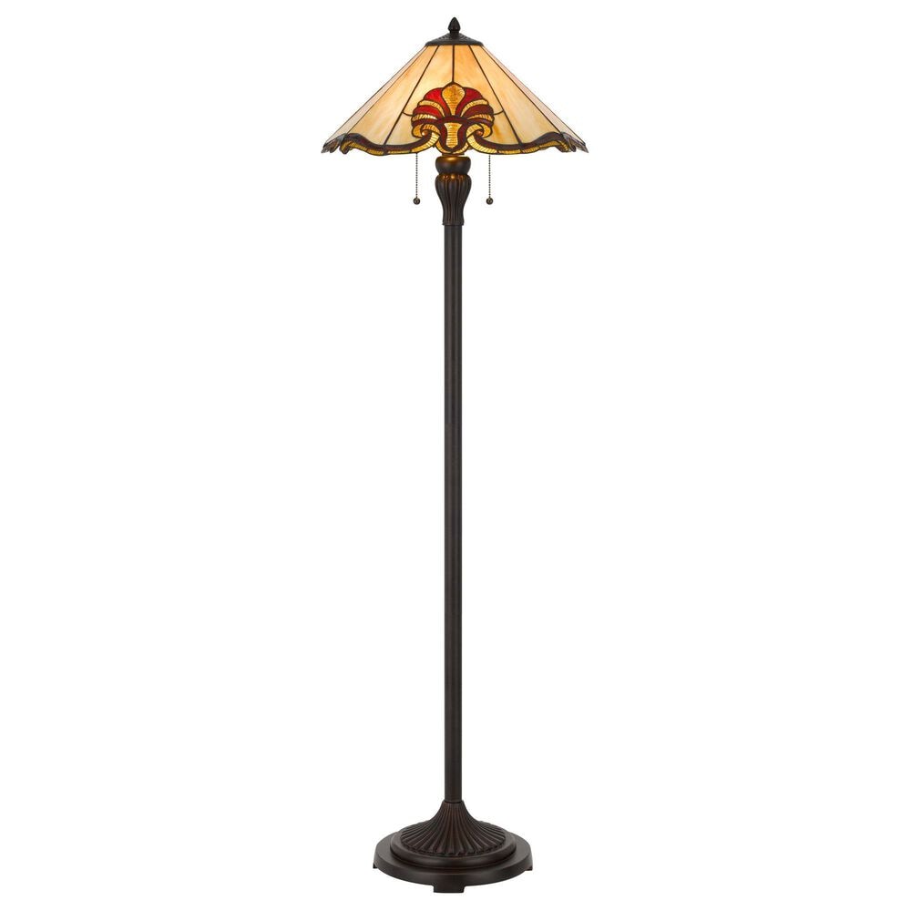Cal Lighting 59" Tiffany Floor Lamp in Dark Bronze, , large