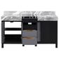 Lexora Home Zilara 60" Double Bathroom Vanity in Black and Grey with 11 cm Castle Grey Marble Top and Rectangular Sinks, , large