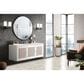 James Martin Vanities Athens 60" Single Bathroom Vanity in Glossy White with 3 cm Carrara White Marble Top and Rectangular Sink, , large
