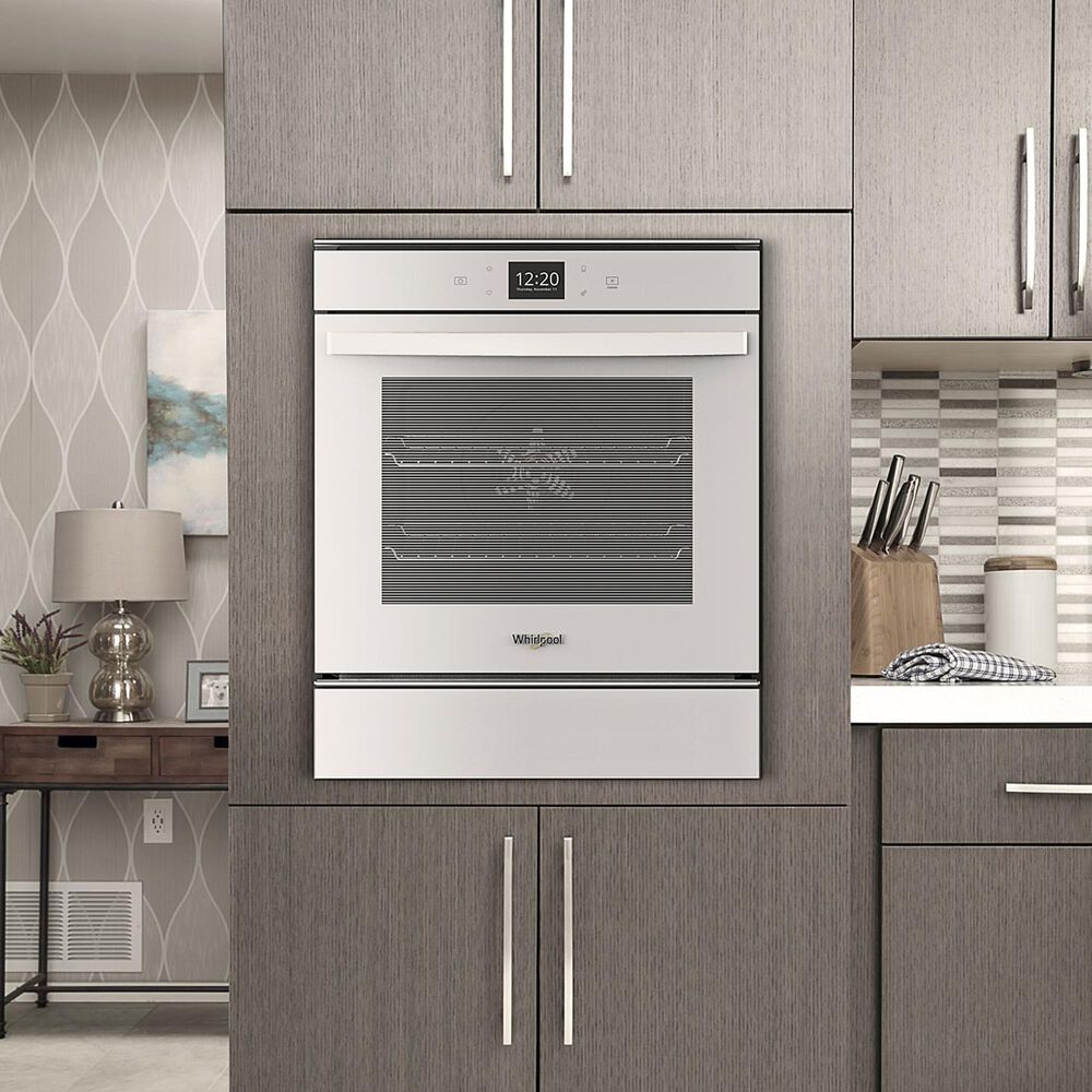 Whirlpool 24" Single Electric Wall Oven with Convection in White NFM