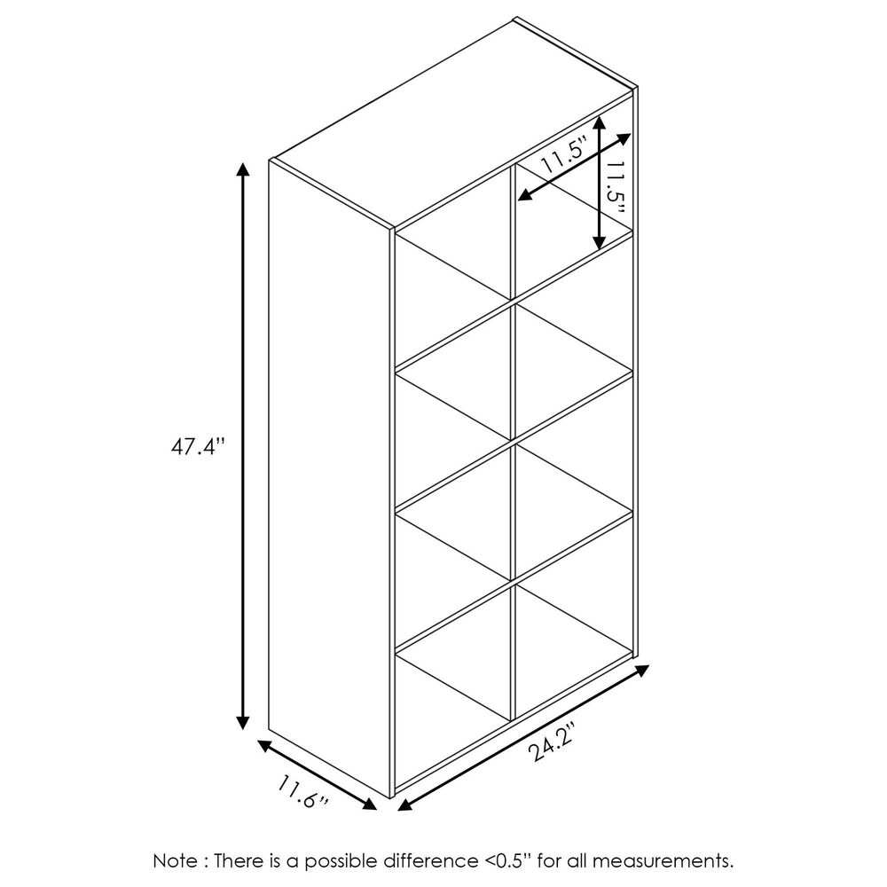 HOMLUX 8-Cube Cubic Shelf Storage Bookcase in Espresso, , large