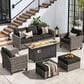 HOMLUX 6-Piece Outdoor Sofa Set in Black, , large