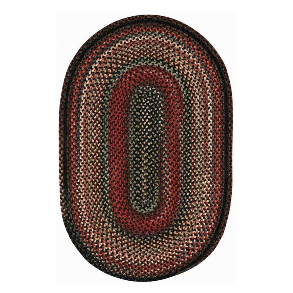Capel Americana 0346-300 1'8" x 2'6" Black Oval Scatter Rug, , large