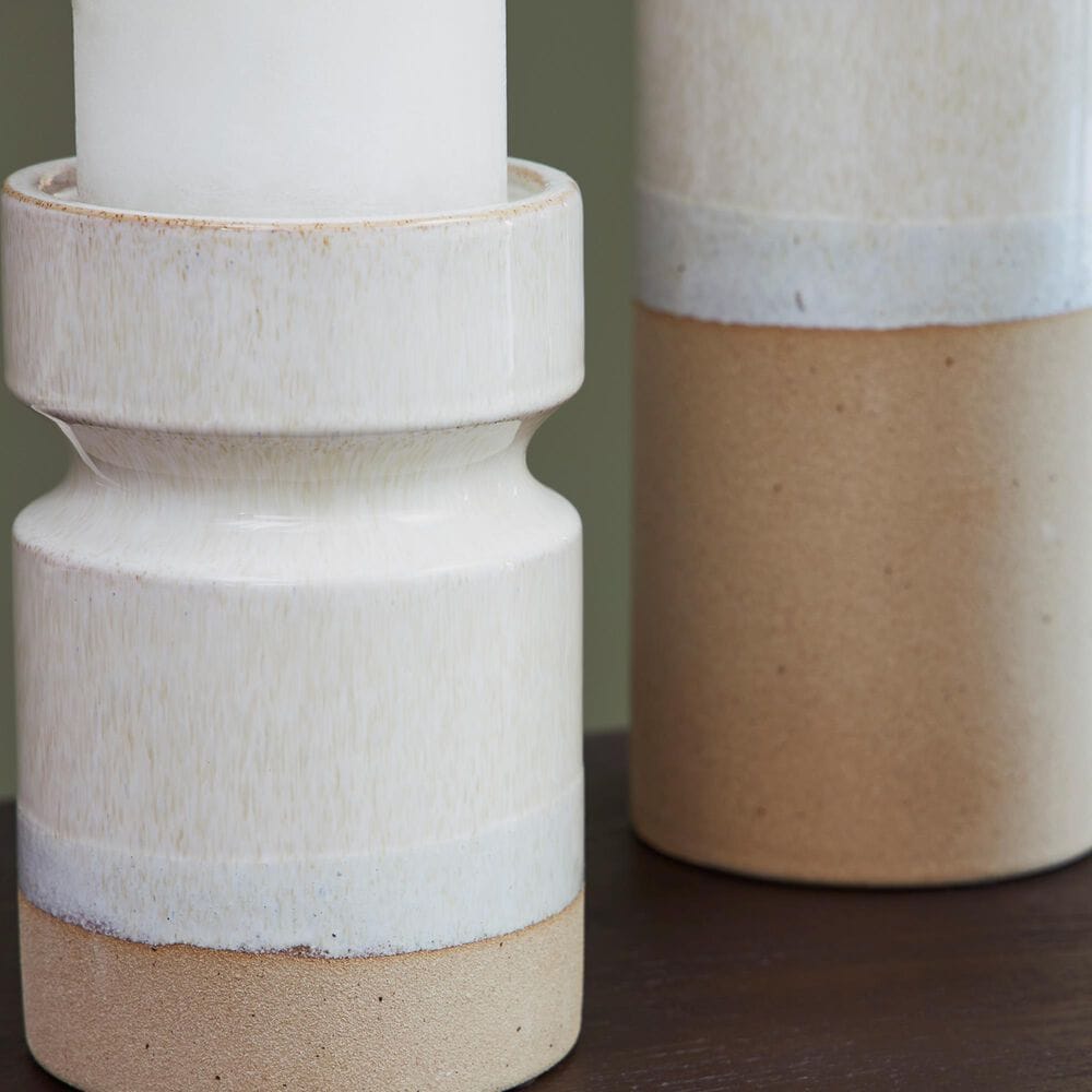 Ashley Hurston 3-Piece Candle Holder Set in Brown and Ivory, , large