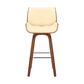 Blue River Tyler 26" Counter Height Swivel Cream Faux Leather and Walnut Wood Bar Stool, , large