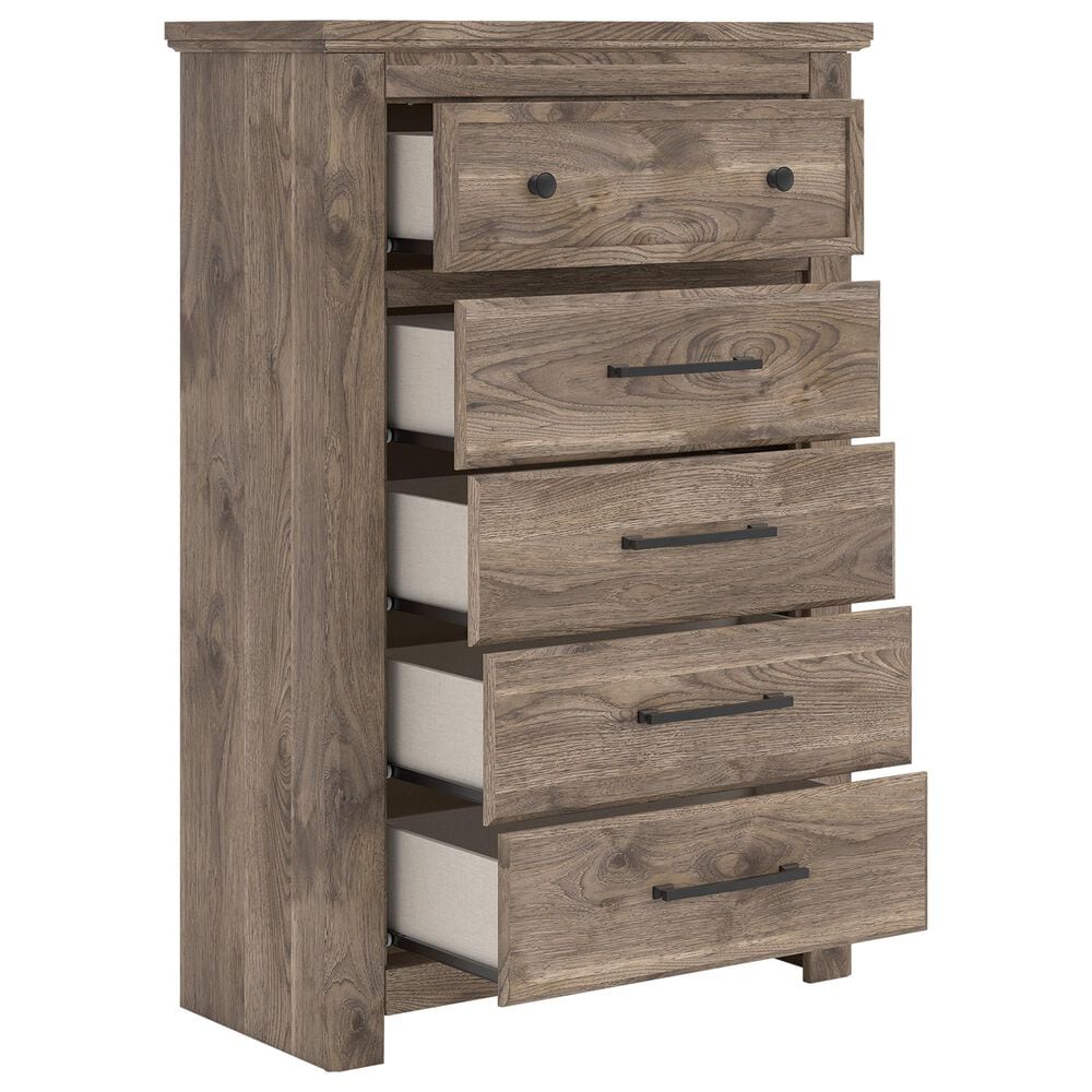 Ashley Rusticott 5-Drawer Chest in Brown, , large