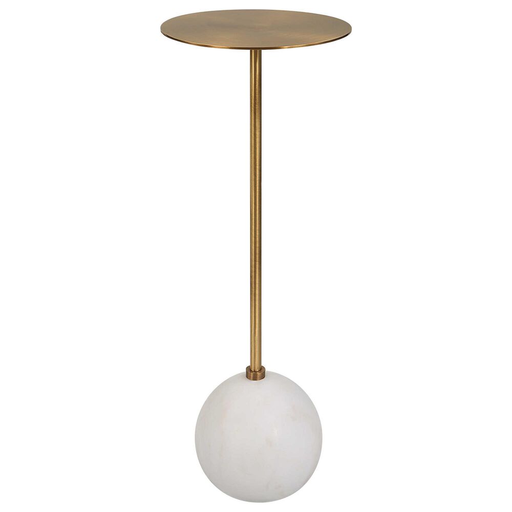 Uttermost Gimlet Drink Table in White and Brass, , large