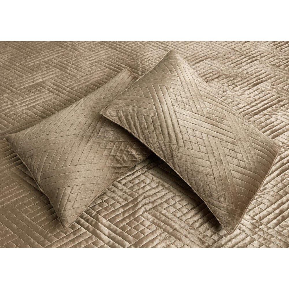 Duke Imports Virah Bella Micromink 3-Piece Full/Queen Quilt Set in Diamond Mocha Weave, , large