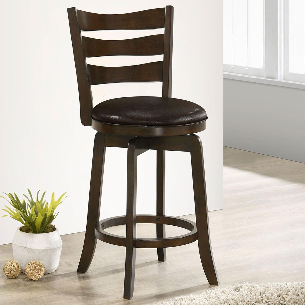 Coaster Murphy Swivel Counter Stool in Dark Cherry, , large