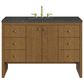James Martin Hudson 48" Single Bathroom Vanity in Honey Oak with 3 cm Parisien Bleu Silestone Top, Rectangular Sink and FreePower Wireless Charger, , large