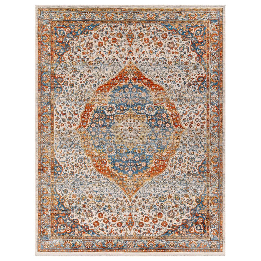 Surya Chicago CHG2306 8"10" x 12"7" Blue, Light Beige, Mustard, Brick Red, Burnt Orange, Slate, Taupe Area Rug, , large