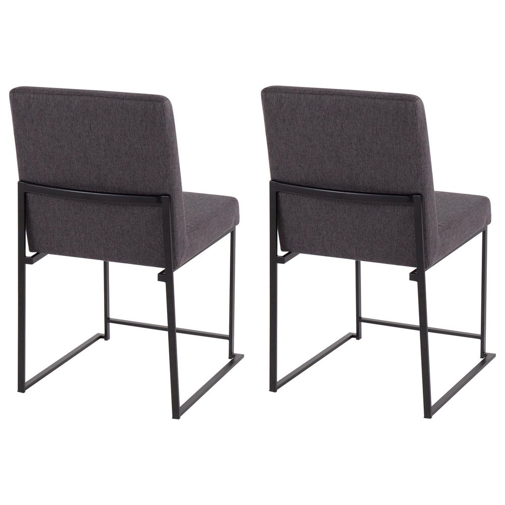 Lumisource Fuji Dining Chair with Charcoal Cushion in Black &#40;Set of 2&#41;, , large