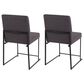 Lumisource Fuji Dining Chair with Charcoal Cushion in Black (Set of 2), , large