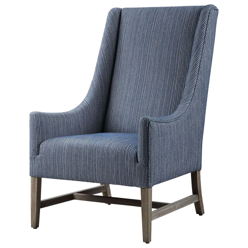 Uttermost Galiot Accent Chair in Blue and White, , large