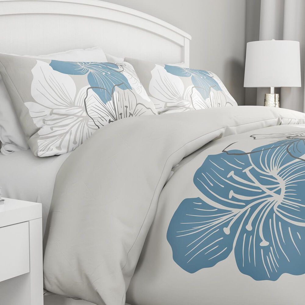 Timberlake Lavish Home &quot;Enchanted&quot; 3-Piece King Comforter Set in Blue &amp; White Floral, , large