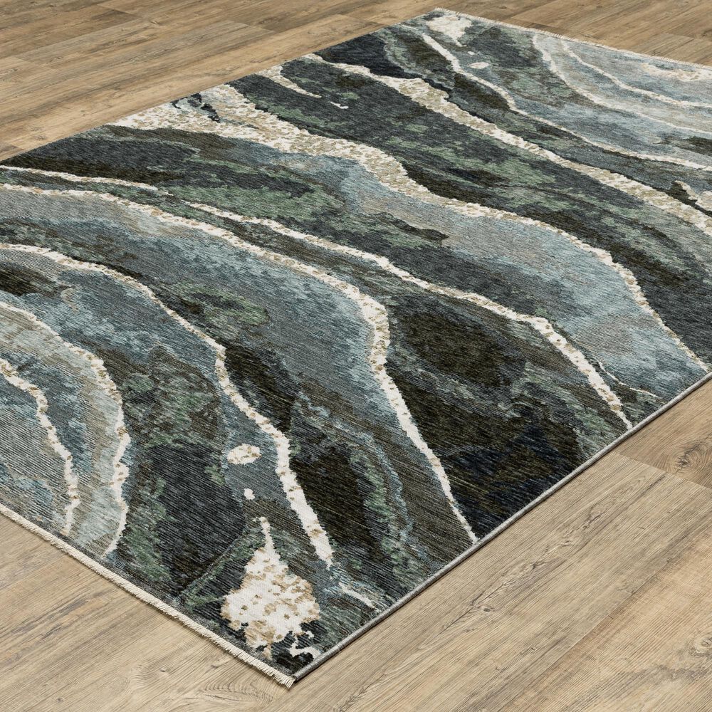 Oriental Weavers Echo Blue and Green 6&#39;7&quot; x 9&#39;6&quot; Area Rug, , large