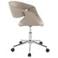 LumiSource Curvo Swivel Task Chair with Light Grey Faux Leather Cushion in Chrome, , large