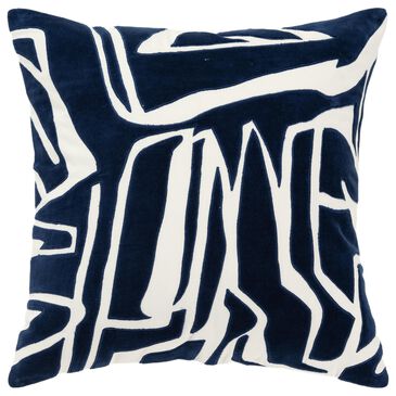 Rizzy Home 20" x 20" Abstract Down Filled Throw Pillow in Ivory and Dark Blue, , large