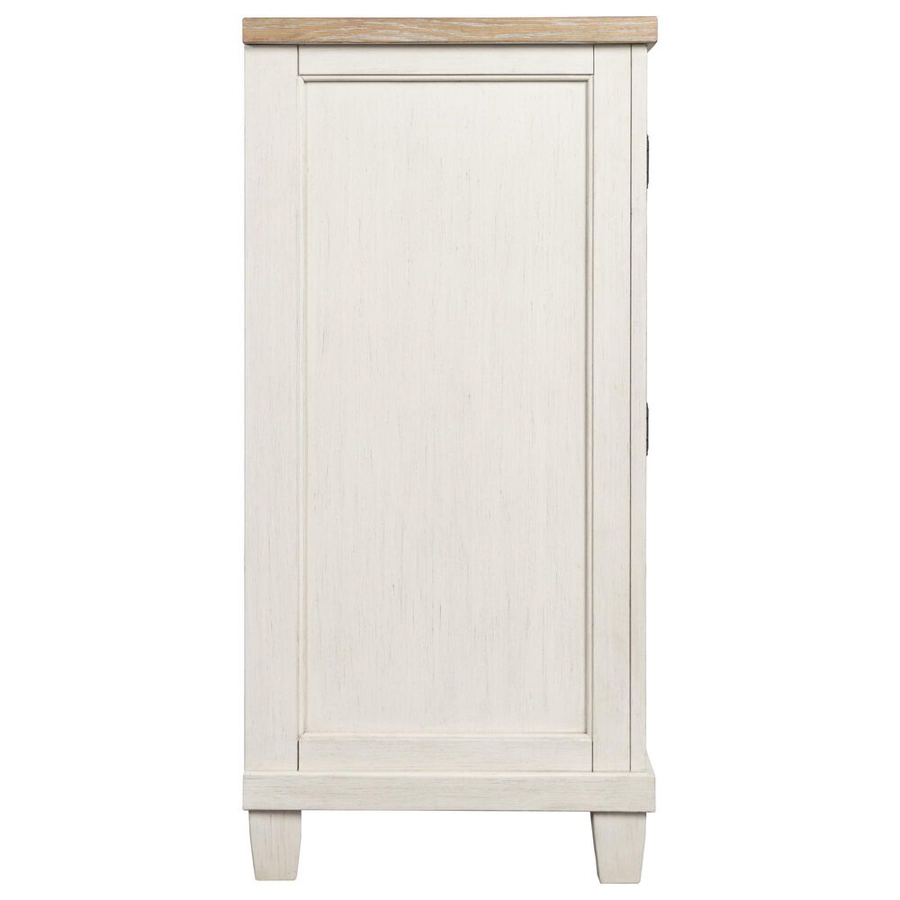 Ashley Shaybrock 5-Drawer Dresser in Antiqued White and Brown, , large