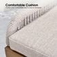 HOMLUX Outdoor Counter Stool with Teak Frame in Grey and Beige (Set of 2), , large