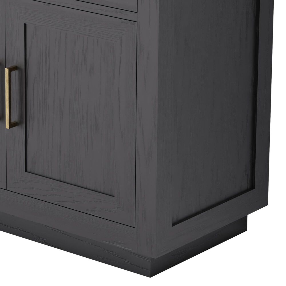Lexora Home Abbey 36" Single Bathroom Vanity in Black Oak with 2 cm White Quartz Top and Rectangular Sink, , large