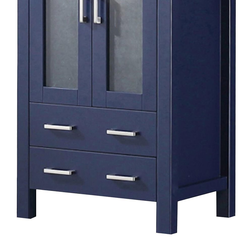 Lexora Home Volez 24&quot; Single Bathroom Vanity in Navy Blue with 2 cm White Ceramic Top and Rectangular Sink, , large