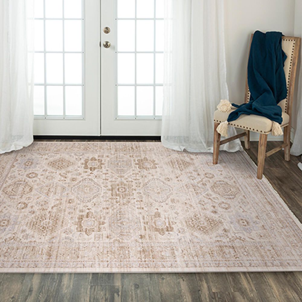 RIZZY Iconic 3&#39;11&quot; x 5&#39;6&quot; Neutral and Gray Area Rug, , large