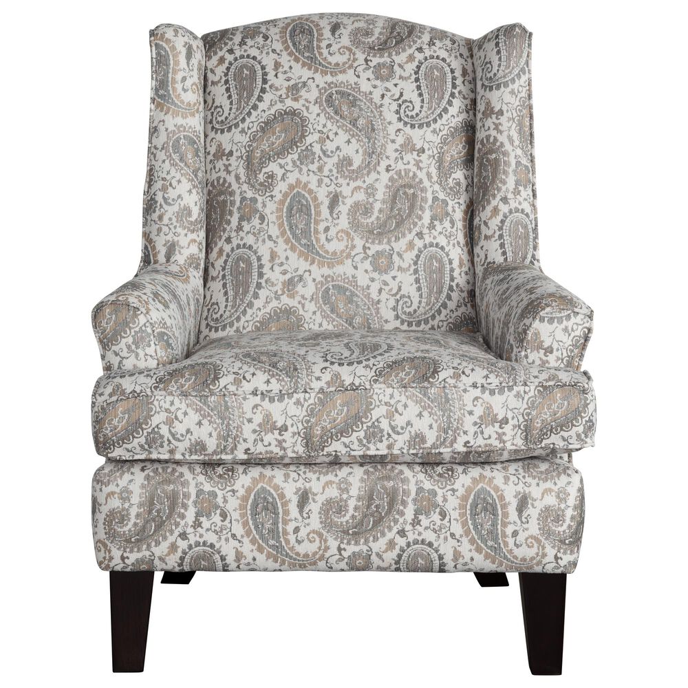 Best Home Furnishings Andrea Wing Chair in Pearl Grey, , large