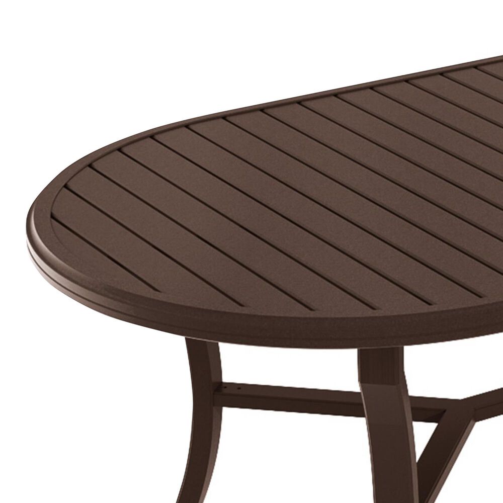 Tropitone Banchetto Oval Patio Dining Umbrella Table in Rich Earth, , large