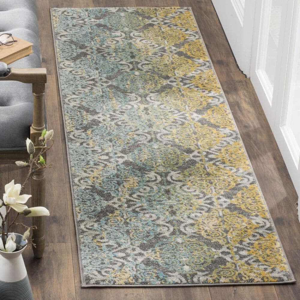 Safavieh Evoke EVK230D 2&#39;2&quot; x 9&#39; Grey and Ivory Runner, , large