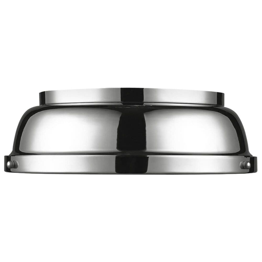Golden Lighting Duncan 14&quot; Flush Mount in Chrome with a Chrome Shade, , large