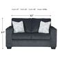 Ashley Altari Stationary Sofa and Loveseat Set in Slate, , large