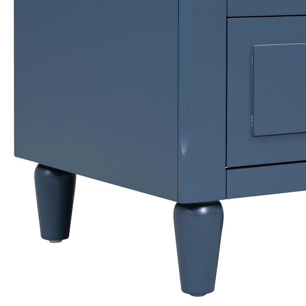 Hearth and Haven 3-Drawer Nightstand with Smooth Gliding Rails in Blue, , large