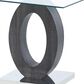 Modern Market End Table in Grey and Silver, , large