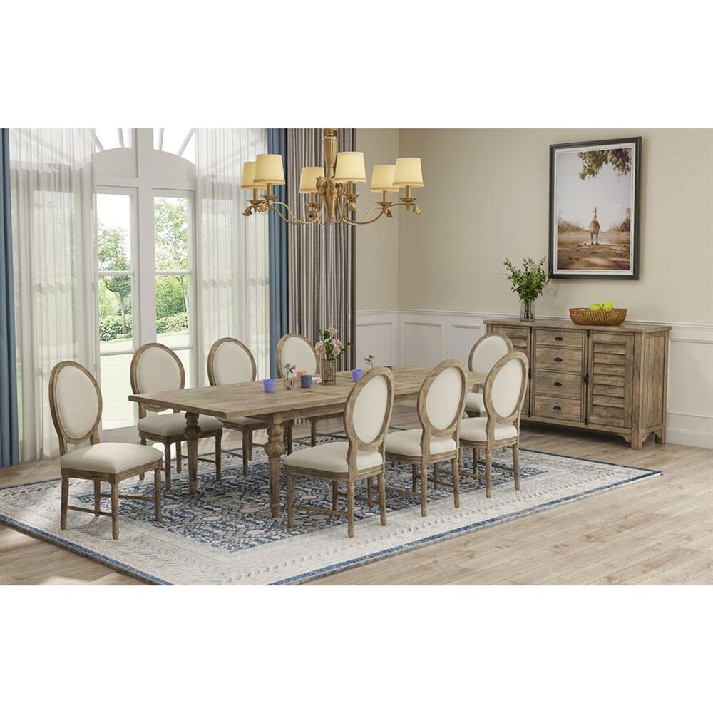 Golden Wave Furniture Interlude Extension Dining Table in Sandstone Buff - Table Only, , large