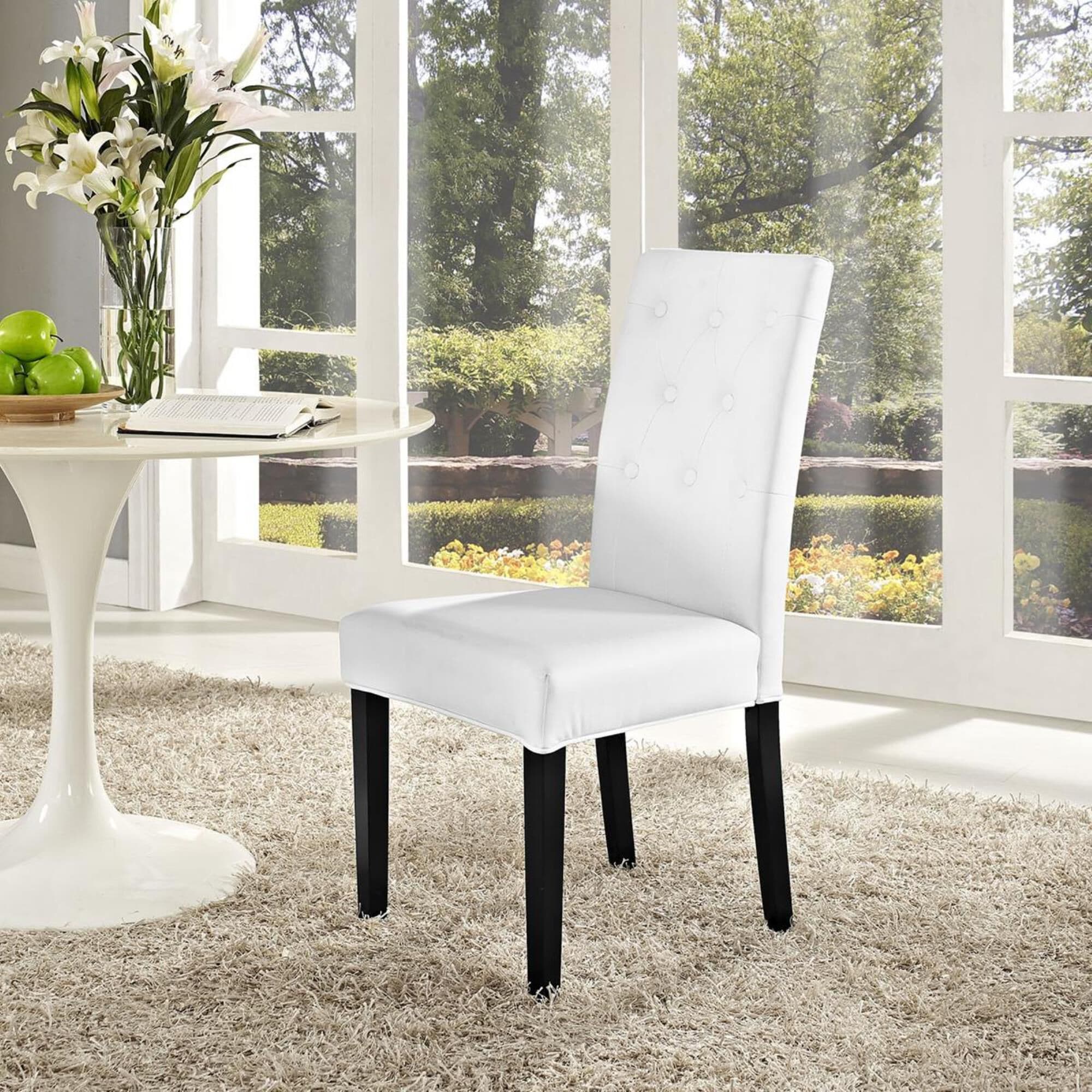 Modway Confer Dining Vinyl Side Chair in White NFM