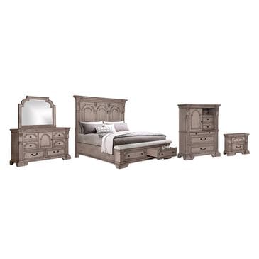 Sasha Lee 5 Piece Queen Storage Bedroom Set in Light Taupe, , large