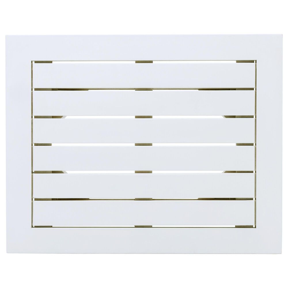 Hearth and Haven Selma Outdoor End Table with Slatted Top and Curved Legs in White, , large