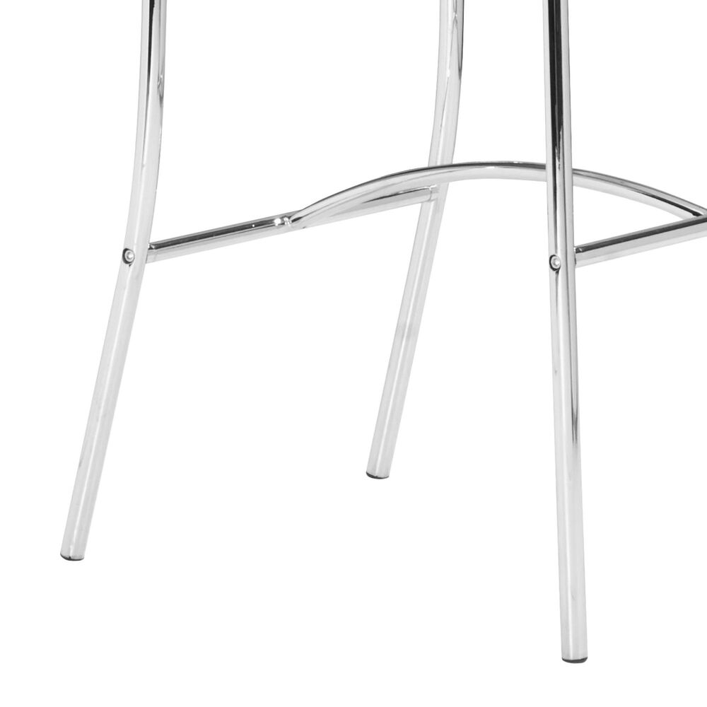 Zuo Modern Criss Cross Bar Stools in White and Silver &#40;Set of 2&#41;, , large