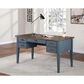 Wycliff Bay Fairmont 3-Piece Half Pedestal Desk with Bookcase and File Cabinet Set in Dusty Blue and Natural, , large