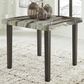 Ashley Jeshina Square Counter Height Table in Dark Brown and Beige - Table Only, , large