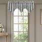 J. Queen New York Lorenzo 40" x 21" Window Ascot Valance in Blue and Cream, , large