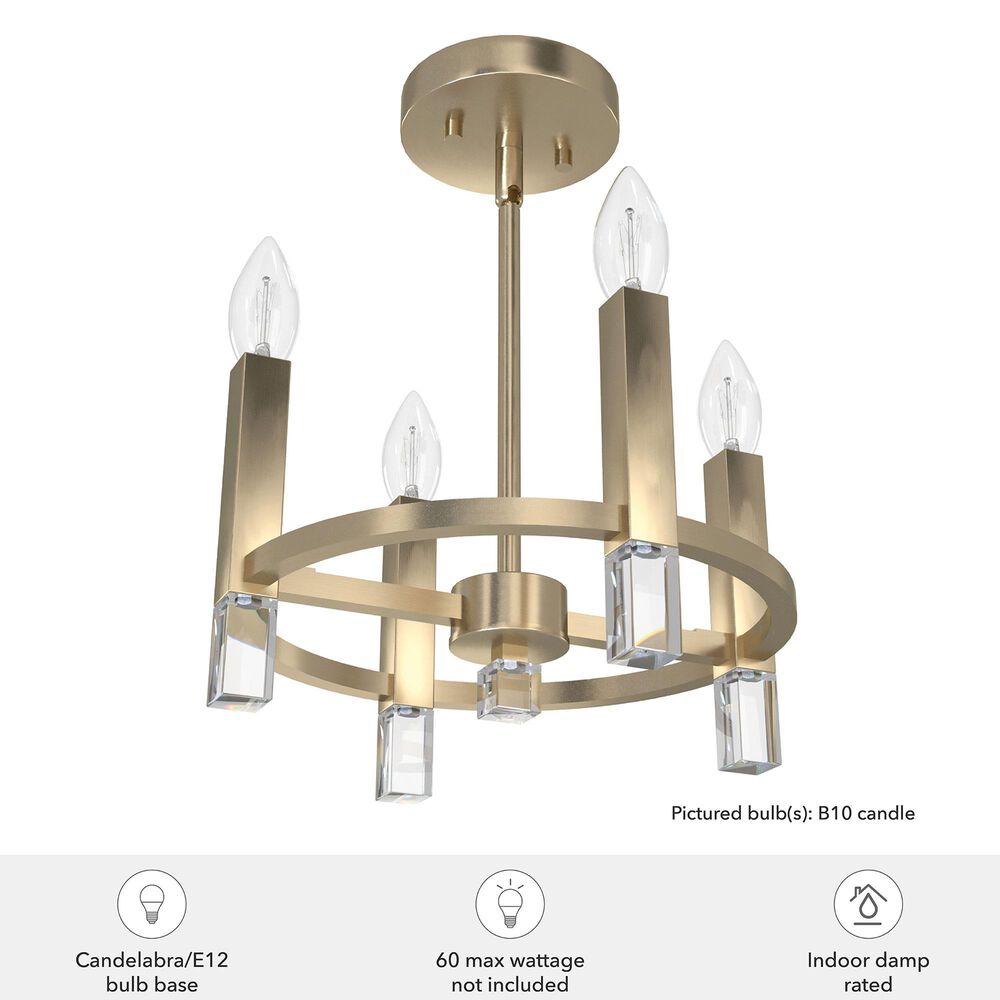 Hunter Sunjai 4-Light Semi-Flush Mount in Alturas Gold, , large