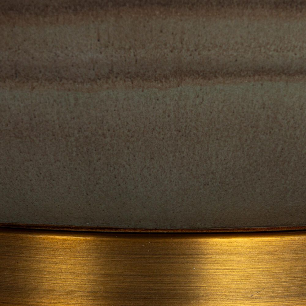Creative Coop Salem Stoneware Table Lamp in Mushroom Brown, , large