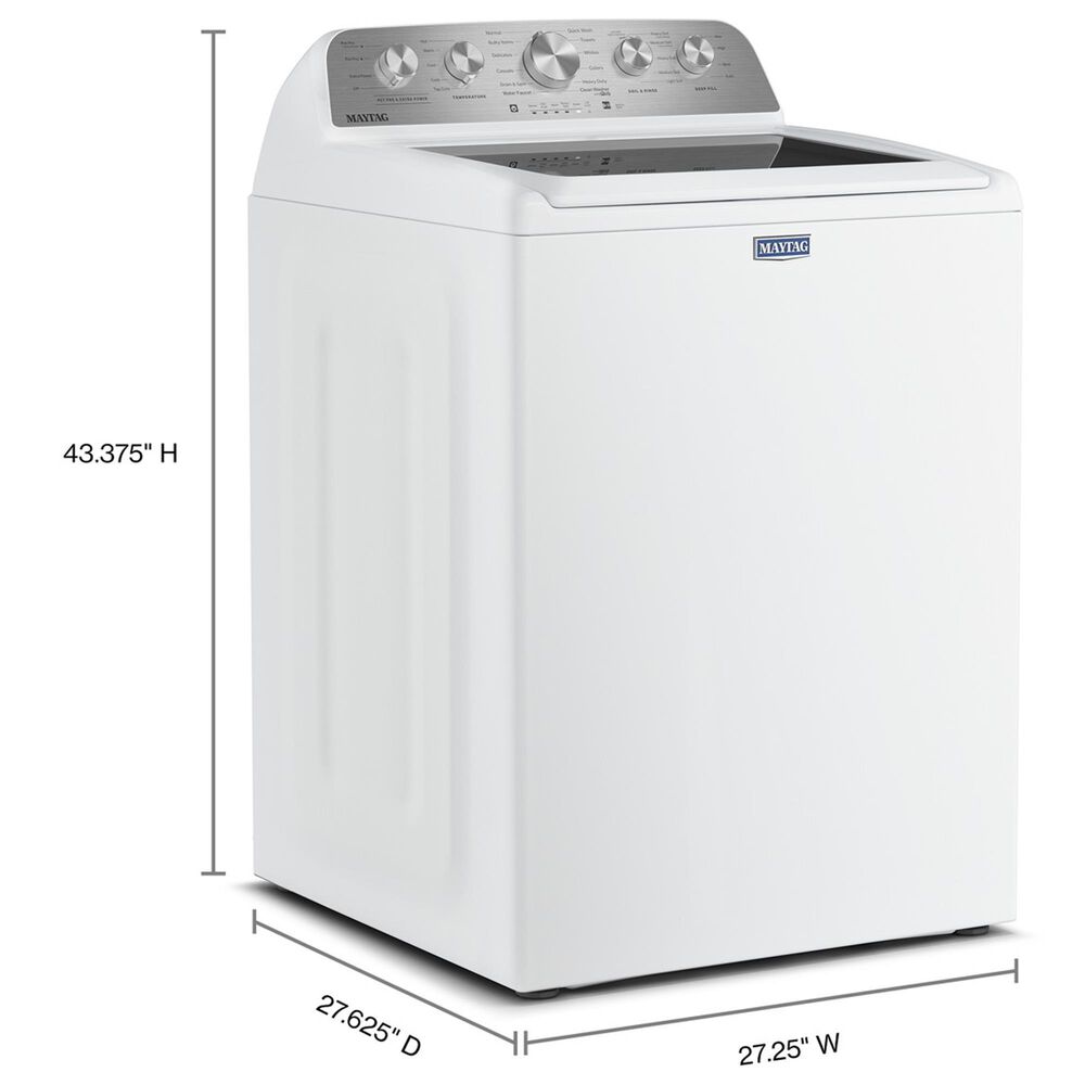 Maytag 4.8 Cu. Ft. Pet Pro Top Load Washer and 7.0 Cu. Ft. Electric Dryer Laundry Pair in White, , large