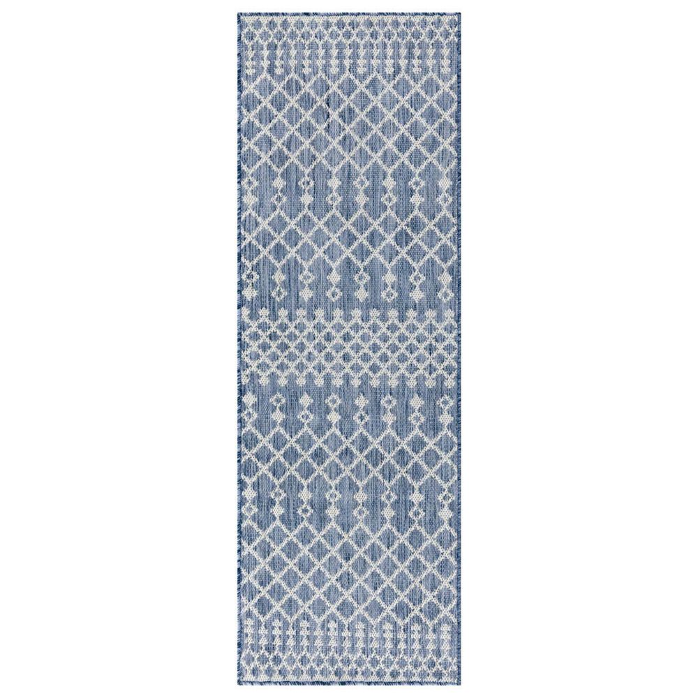 Nourison Positano Southwestern Navy Blue 2&#39; x 6&#39; Indoor/Outdoor Runner, , large